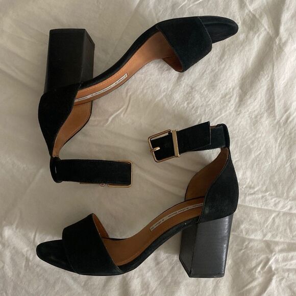 Black Heeled Sandal w/ Gold Buckle from & other stories - Picture 1 of 4